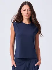 Modal Cap Sleeve Tee - Navy