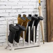 Freestanding 6-Pair White Wood Boot Rack Organizer, Tall Boots Storage Holder
