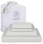 Threadmill Luxury 800 Thread Count Full Size 100% Cotton Sheets - Light Grey ...