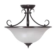 Gaston Ii Semiflush Traditional Frost Ctc Pendant Light Bronze