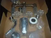 NEW Price Pfister 801-338 Three Handle Tub/Shower Chrome Arcylic handles NOS