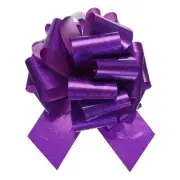 12 Inch Giant Large Pull Bow Big Glitter Metallic Car Bows Ribbon, Purple