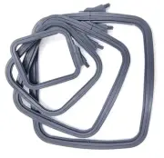 Anthracite 4 Pcs Set Plastic Square Embroidery Hoop, Cross Stitch Hoops, Punc...