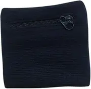 [Totority] Unisex Wrist Wallet Pouch with Zipper for Running Exercise and Sports Comfortable Band for Keys Cash and Essentials Black