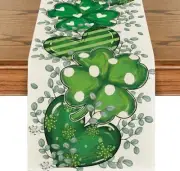 Shamrock Eucalyptus Heart St. Patrick's Day Table Runner,Seasonal Spring