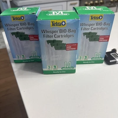 3 Boxes x3 Tetra Whisper BIO-Bag FILTER CARTRIDGES "M" ULTRA ACTIVATED CARBON