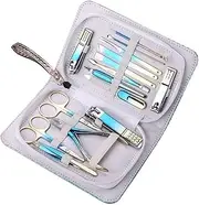 13 Pieces Stainless Steel Manicure Kit Professional Pedicure Grooming Care Tools with Luxurious Travel Case Nail Clipper Set