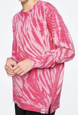VICTORIA'S SECRET PINK LONG SLEEVE CAMPUS TEE TIE DYE XSMALL T SHIRT TOP TUNIC