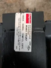 Dayton 31Ej57 Control Transformer, 1 Kva, 80°C, 120V Ac, 208/240/480V Ac