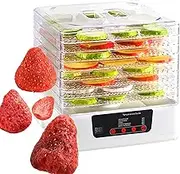 350W Electric Food Dehydrator, 8 Tray Fruit Dryer Machine with 24H Timer & 35-70°C Temperature Control, Visual Tray, DIY Food Drying for Veggie Jerky, Herbs