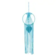 Macrame Dream Catchers, Sky Blue Handmade Leaf Design Cotton Dream Catcher