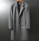 Mens Coats Woolen Slim Cashmere Overcoat Long Jacket Handsome Windbreaker Trendy