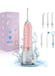Water Dental Flosser Teeth Cleaner Pick H2ofloss Cordless Portable Oral Pink