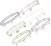 [DEARMAMY] Beaded Waist Beads Jewelry Set for Women 6 Pieces Body Chain for Elegant Look