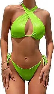 [Generic] Women's Halter Bikini Set String Tie Side Two Piece Swimsuit Bathing Suits