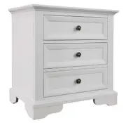 VI Sala Solid Timber 3 Drawer Bedside Table