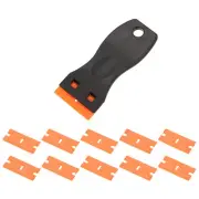 Plastic Razor Blade Scraper with 20pcs Plastic Razor Blades Black