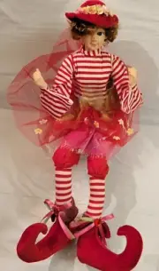 22" Cynthia Rowley Valentine’s Girl Shelf Sitter Posable Doll Mantel Decor Elf