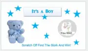 10 Baby Shower Scratch Off tickets Baby Boy Cute Blue Teddy Bear 10 cute