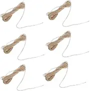SHINEOFI 10pcs Natural Jute Twine String Long Brown Cord for Crafts Wrapping Gardening Bouquets Holiday Decorations Durable Artisan Made DIY String