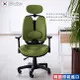 DonQuiXoTe｜韓國原裝黑框雙背透氣坐墊人體工學椅-綠｜旗艦版|免運活動中