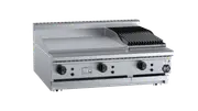 B+S Black Combination 600mm Grill Plate & 300mm Char Broiler Bench Mounted Natural Gas