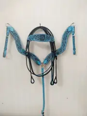Premium Leather Western Headstall & Breast Collar Set All Size.