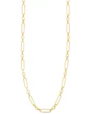 Chloe and Madison 14K Over Silver Figaro Twisted Link Necklace