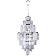 Grand Crystal Spiral Chandelier Glitz Staircase 13 Lights Lighting 8 Tier Chrome Pendants