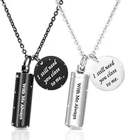 [BGAFLOVE] Urn Necklaces for Ashes with 20+2" Adjustable Chain Remembrance Jewelry Cremation Jewelry for Ashes with Engraving Heart Pendant Words- God Has You in His Arms, I Have You in My Heart