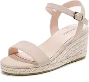[Motasha] Girls Wedge Sandals Platform Espadrille Open Toe Dressy Sandals Summer Girls Heel Little Big Kid