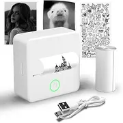 X6 Mini Thermal Printer, Portable Bluetooth Photo Printer for Phone, Wireless Sticker Printer Label Maker for Study Notes, Journal, Fun, Work, Photos, Compatible with iOS and Android