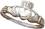 [JewelryWeb] 14k White Gold Irish Claddagh Celtic Trinity Knot Ring Size 7.0 Band Style-Ring for Women