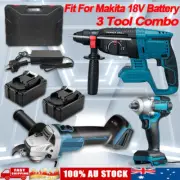 7Pcs Kit Cordless Brushless Impact Wrench Angle Grinder Hammer Drill Battery