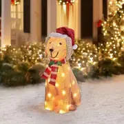 Garden Decor Light Up Christmas Acrylic Dog Stake Lights Yard Statue Realistic Sculpture Pathway Backyard Lawn Festive Charm