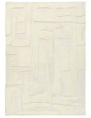 [Miss Amara] Rolini Abstract Textured Wool Rug in Ivory