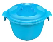 2.2L Blue Tupperware 6451 Microwave Rice/Vegetable Maker Steamer Cooker