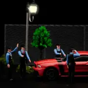 5Pcs 1/64 Miniatures HK Policeman Scene Doll Figures For Car Vehicles Toy Model