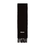 Logo tassel knitted scarf One size Black