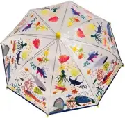 Floss & Rock Deep Sea Transparent Colour Changing Kids Umbrella, 23.6 Inch