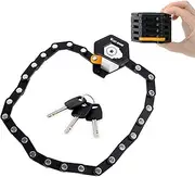 Bicycle Locks High Security Folding Bike Locks Heavy Duty Bicycle Chain Lock with 3 Keys, 85cm Anti-Theft Cycle Lock for Mountain Bike/Racing Bike/BMX/MTB