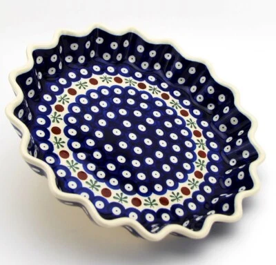 Polish Pottery Quiche Dish / Tart Pan / Pie Dish by Zaklady Boleslawiec Poland