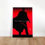 The Mask of Zorro Movie Poster - Classic Hero Silhouette Red & Black Wall Art