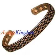 Accents Kingdom Men's Magnetic Copper Golf Bangle Cuff Bracelet Basket Weave