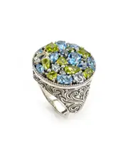 Samuel B Silver 6.62 ct. tw. Gemstone Ring