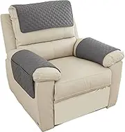 Armrest Slipcovers Sofa Armrest Covers,1~3 Seater Sofa Headrest Slipcovers with Pocket Nonslip Armchair Cover Quilted Water Proof Furniture Protector for Recliner Leather Sofa Couch (Color : Gray, S