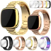Staineless Watch Band For Fitbit Versa 4 3 Sense 2 Strap Bracelet TPU Case Cover
