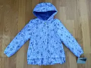 NEW W/ Tag London Fog Girl’s Purple Floral Zip-Up Hooded Peplum Light Jacket: 6X