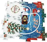 DIY Puzzle Train Track Set Christmas-Themed Wooden Battery Trains for Boys and Girls Assemble Paint Toy Cars Puzzle Track for Toddlers