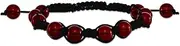 [JewelryWeb] Slip on Adjustable 8mm Red Aventurine Beads and Black Cord Bracelet Link-Bracelet for Women